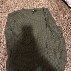 Express Olive Crewneck Sweater tunic length